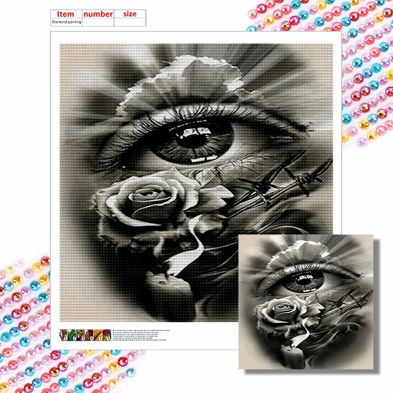 Neuankömmling 5D DIY Vollkreis Diamantmalerei "Auge" Stickerei Kreuzstich Heimdeko Geschenk