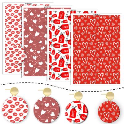 Clay Transfer Paper Valentine Love Heart Clay Transfer Paper Water Soluble Transfer Paper for Clay Earrings Making