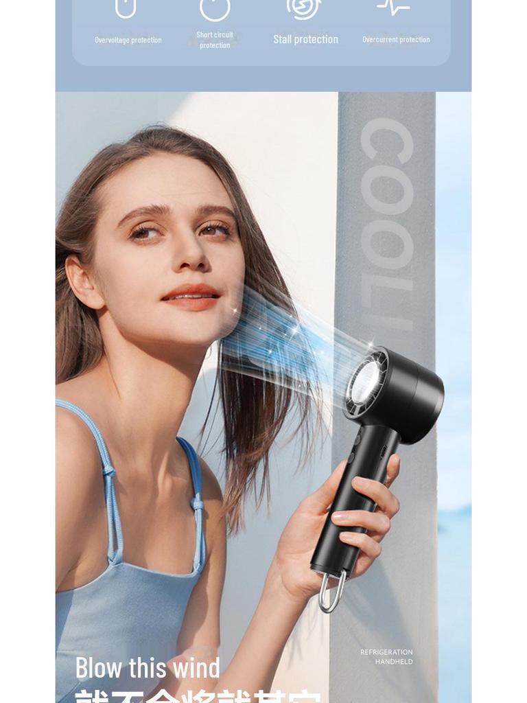 2025 USB Portable Mini Turbine Ice Fan: 100-Speed Digital Display Outdoor Handheld