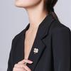 Cats Eye Clover Brooch Magnetic Clasp Fashion Pin Women