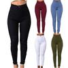 Women Pants Thin High Waist Solid Color Slim Fit Lady Pencil Trousers for Street Wear
