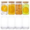 High-Temperature Resistant Borosilicate Glass Cup with Bamboo Lid & Straw