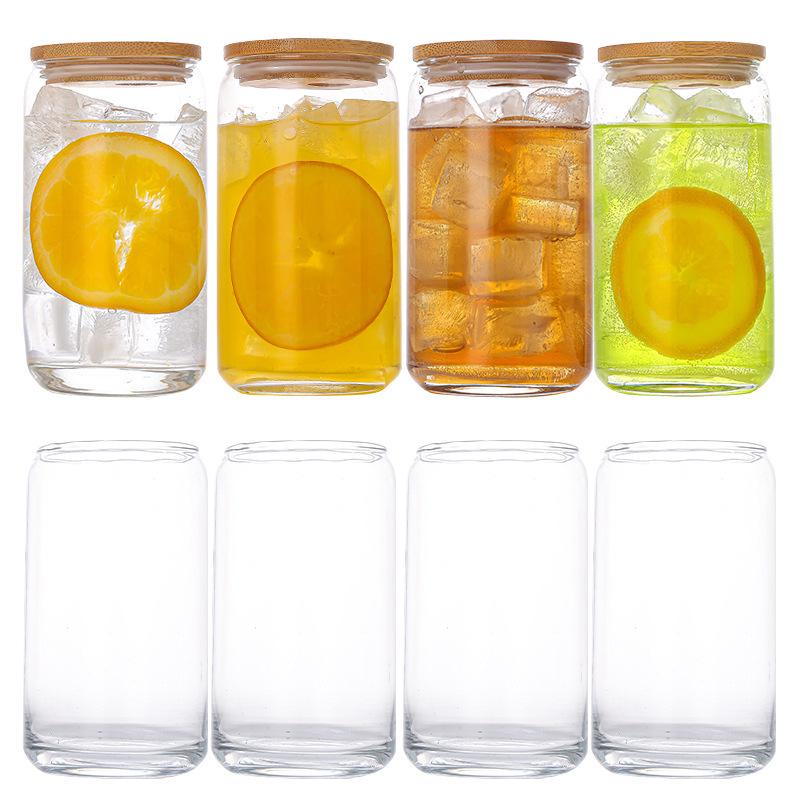 High-Temperature Resistant Borosilicate Glass Cup with Bamboo Lid & Straw