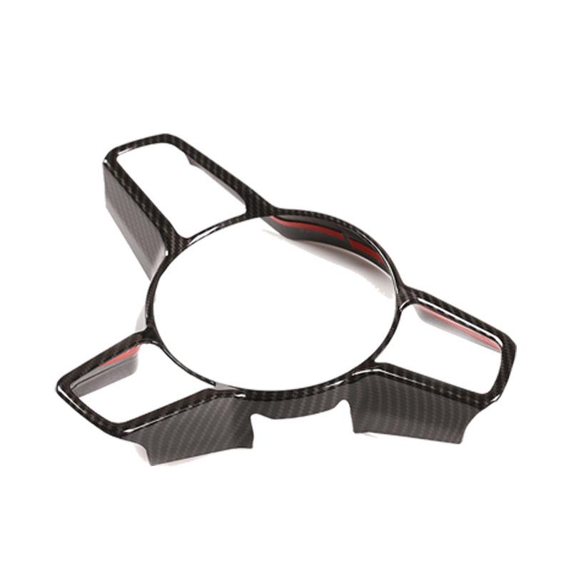 For Porsche Macan 2014 2015 2016 2017 2018   ABS Carbon Fiber Texture Interior Steering Wheel Cover Trim