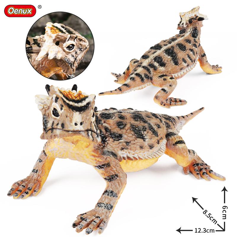 Oenux New Simulation Wild Reptile Animals Action Figures Lizard Model Figurines Kids Education Congnitive Scene Decoration Toy