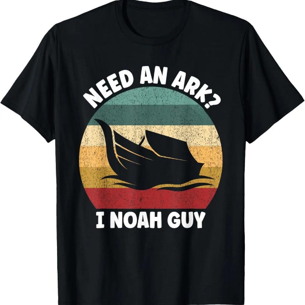 

Винтажная футболка Need An Ark_ I Noah Guy Christian Pun Funny Retro XXXXXL чёрный