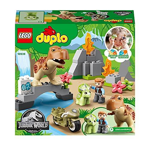 LEGO Duplo T-Rex and Triceratops 10939 Toy Blocks, Gift for Toddlers and Babies, Dinosaurs, Boys and Girls, Ages 2 and Up