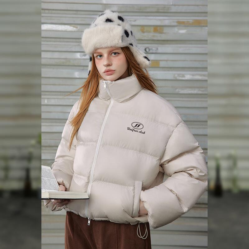 UNIFREE Women's Stand-Collar Short Puffer Down Jacket