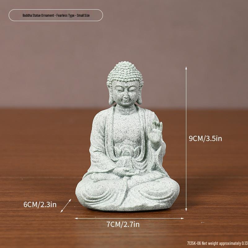 Green Sandstone Buddha Statue: Zen Decor for Home and Garden
