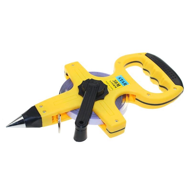 30M 100M Retractable Metric Tape Open Reel Long Steel Tape Measure Measuring Ruler Woodworking Tools Household tools