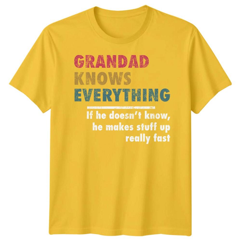 Unisex Grandad Knows Everything Funny Fathers Day Tshirt Tee Best Dad Ever Papafd