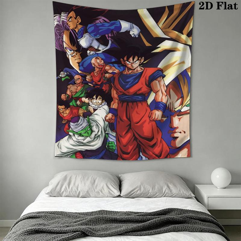 DRAGON BALL Wall Tapestry Aesthetic Wall Hanging Printed Fabric Blanket Decorative Tapestries for Bedroom Living Room Home Decor