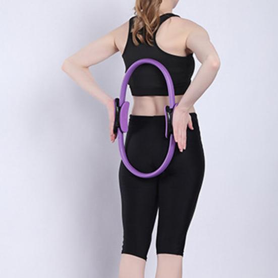 Women Pilates Ring with Non-slip Grip Handles Leg Toning Inner Thigh Pelvic Floor Exercise Yoga Circle Home Gym Fitness Equipment
