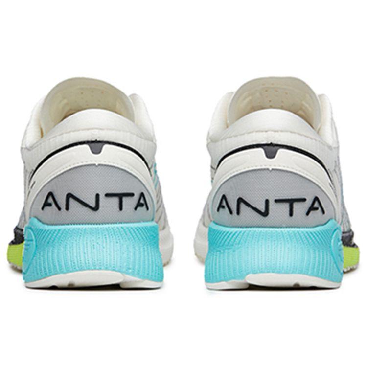 Anta Marathon Shock Absorbing Non-Slip Wear-Resistant Breathable Low-Top Running Shoes Men Sneakers White Green Silver 112215562S-2