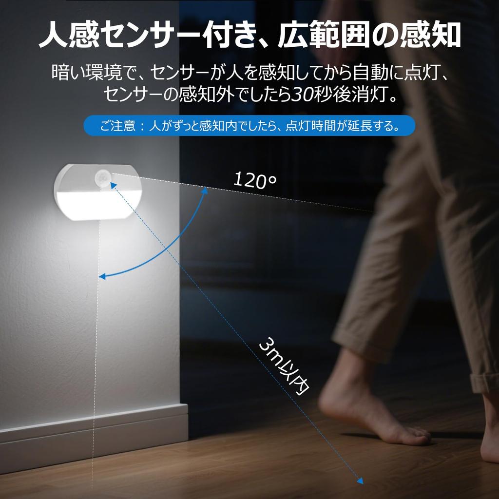 AmmToo LED Sensor Light, Daylight, Footlight with Motion Sensor, No Wiring Required, Automatic OnOff, for Stairs, Bathrooms, Hallways, Refrigerators,