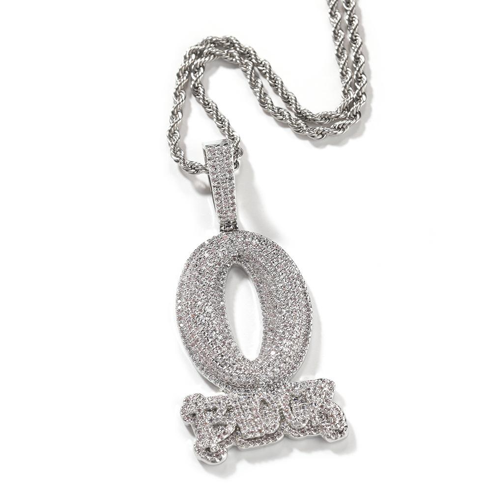 2026 Trend Full Diamond Zircon Letter Pendant Necklace Men s Fashion Simple Jewelry Accessories 3MM+60CM