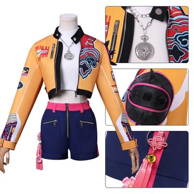 Anime KPop Cosplay Zoey Top Kalhoty Lovci démonů Rumi Bunda Šortky Doplňky Mira Tričko Halloween Dámské Kostýmy K-POP Korea