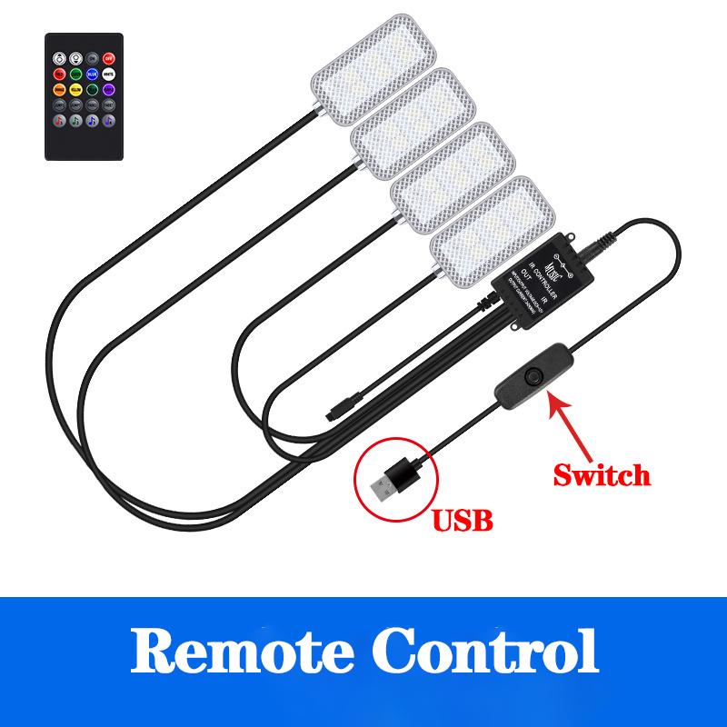 Neon Dual control LED Car Interior Ambient Foot Light with USB Wireless Remote Music APP Control Auto Atmosphere Decorative Lamp