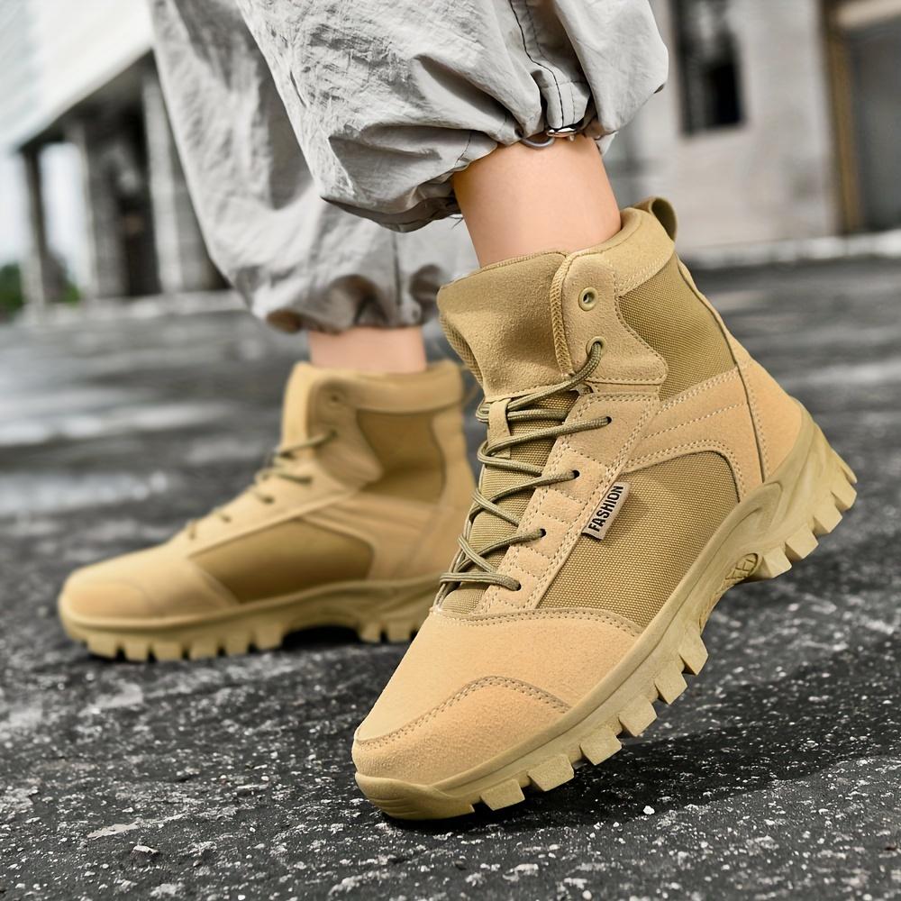 [Stylish Combat Boots] Pink High-Top Combat Boots | Durable Canvas, Round Toe, Lace-Up with Adjustable Straps, Non-Slip TPR Sole