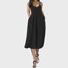 Fashion Women Sexy Plus Size Sleeveless Pockets Camisole Dress
