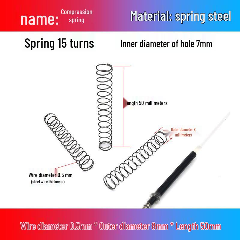 0.5mm Diameter Spring Steel Compression Spring for Precision Experiments and Miniature Helmet