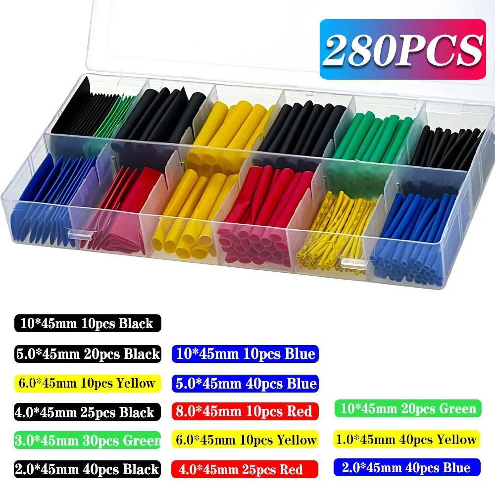 Heat-shrink Tubing Thermoresistant Tube Heat Shrink Wrapping Kit Electrical Connection Wire Cable Insulation Sleeved Protecter