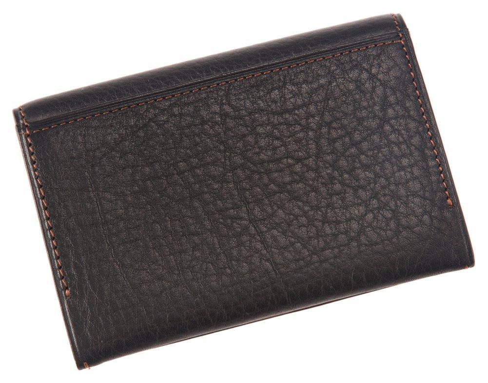 Cypris Silky Kip Business Card Case, Leather, with Gusset, Perfect Gift for Father's Day, Birthday, or Boyfriend, Black, 1720