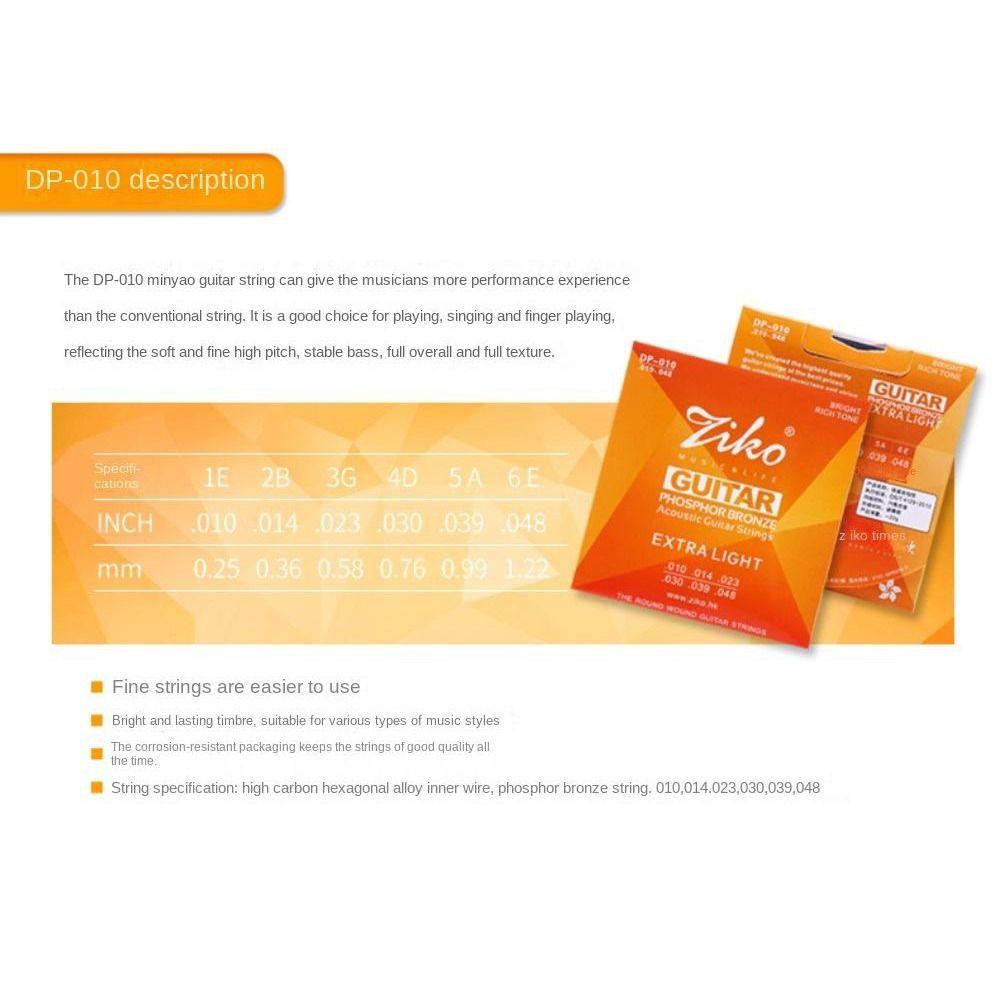 6 Strings Set Acoustic Guitar Strings DCZ DAG DP DUS DR Guitar String  Folk Guitar