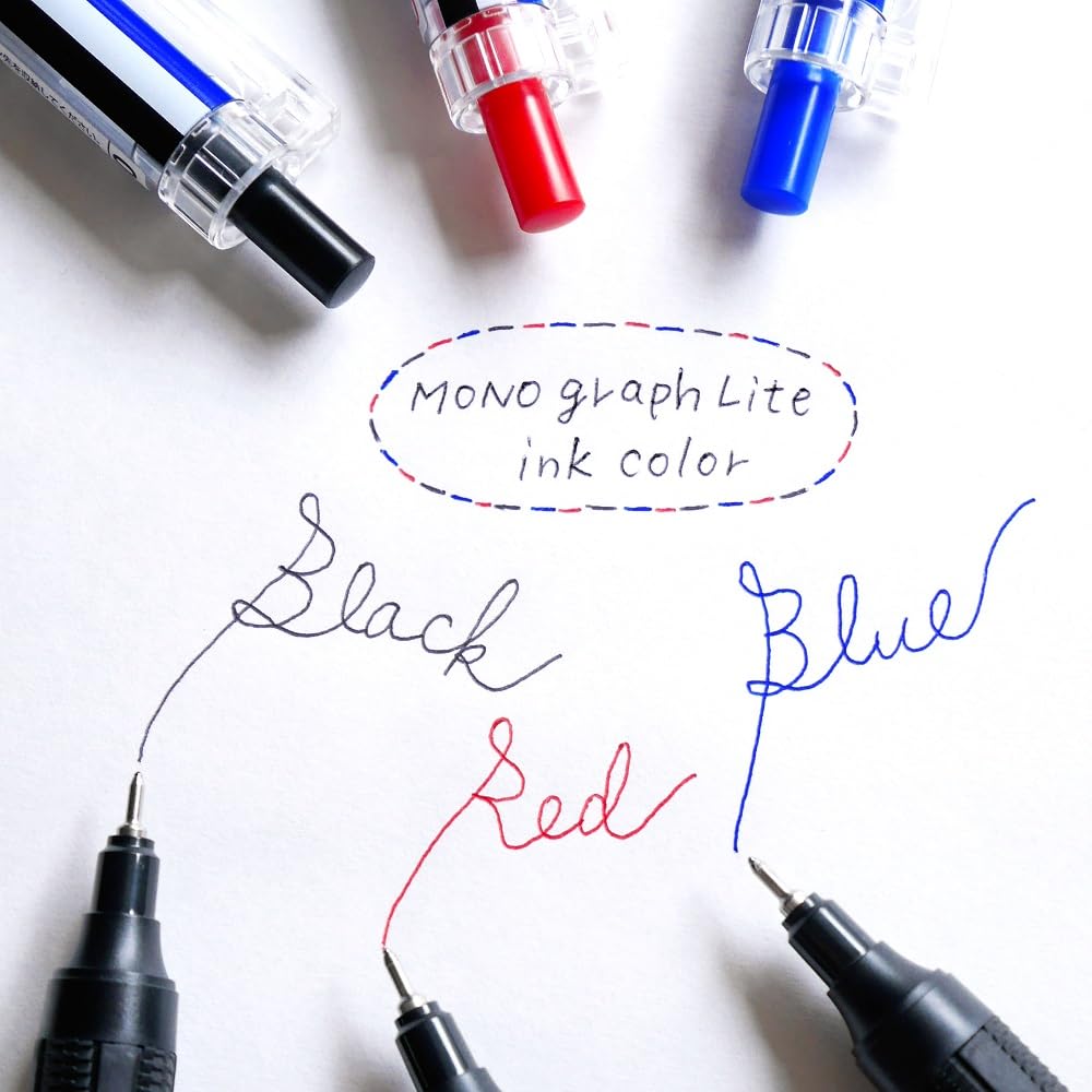 Tombow Mono Graph Light Ballpoint Black MONO Color Oil-Based Pen, 0.38mm, Ink, Barrel, 5-Pack, BC-MGLU01-5P