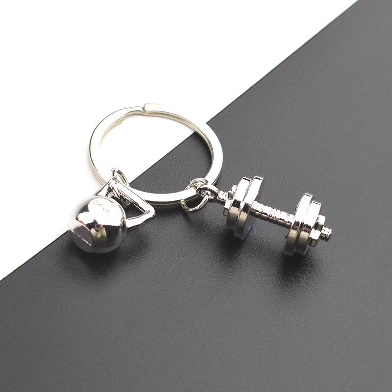 Cross-Border Fitness Gift: Dumbbell Keychain Pendant for Couples