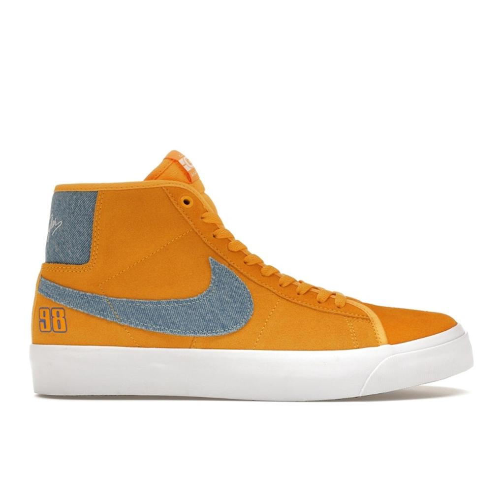Grant Taylor x Nike Zoom Blazer Mid Pro GT SB Zapatillas Unisex Oro Universitario Denim Juego-Real Blanco Negro FD0269-700