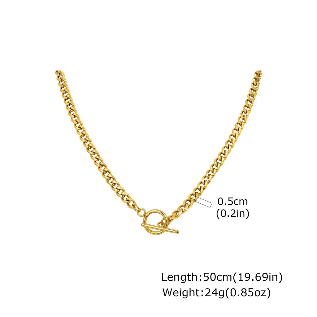 Vnox Stainless Steel Cuban Link Chain Choker Necklaces, Toggle Clasp Pendant Necklaces For Women Men, Minimalist Jewelry Gifts
