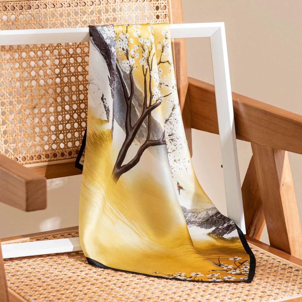 100% mulberry silk new retro polka dot printed silk scarf shawl sunscreen