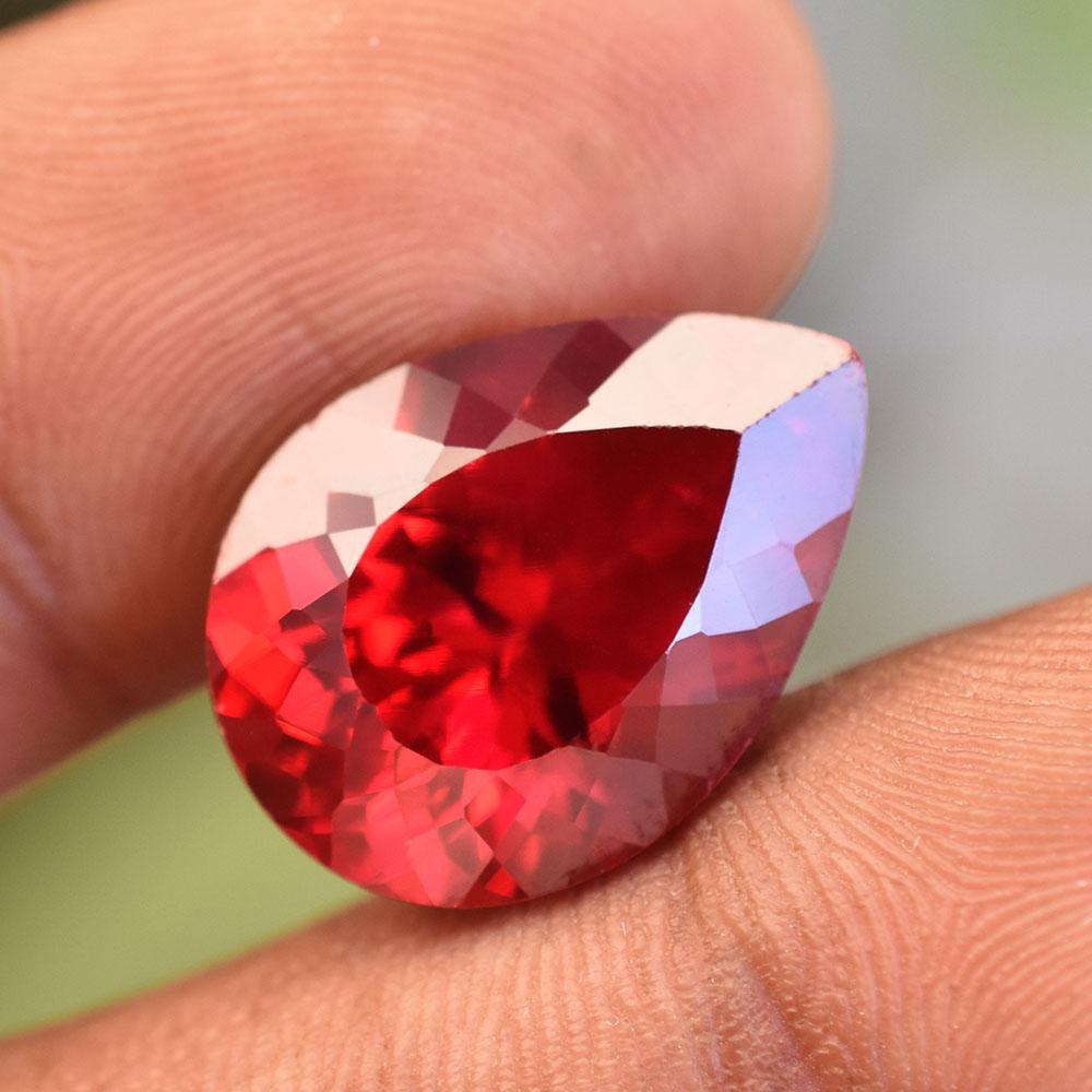 Natural Red Ruby Loose Gemstone Quality 15 ct Pear Cut for Jewelry Making and Gem Collections