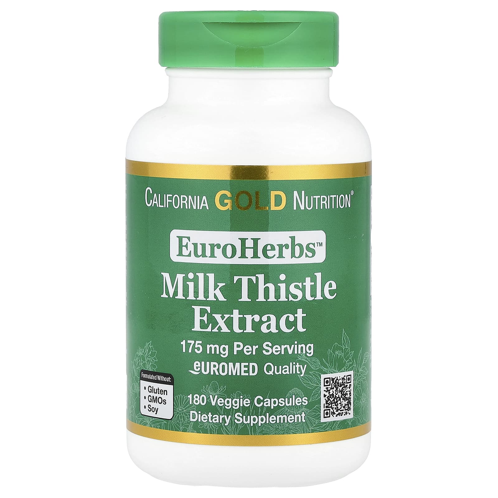

Euroherbs, Milk Thistle Extract, Euromed Quality, 175Mg, 180 Veggie Caps