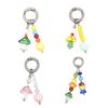Mushroom Beaded Keychain Vibranting Acrylic Handmade Craft Safe Decoration for Keys Bags Teens Adults