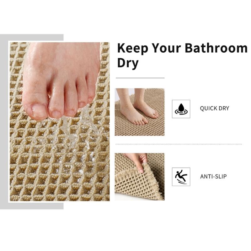 Tappeti da Bagno con Supporto in Gomma, Runner, Tappetini Comfort, Antiscivolo, Zerbino da Ingresso, Tappeto per Bagno