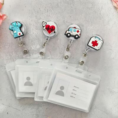 1PCS Nurse Work Card Holders Retractable Badge Reels Cute Cartoon Badge Reels Doctor ID/IC Card Holder Hospital Supplies