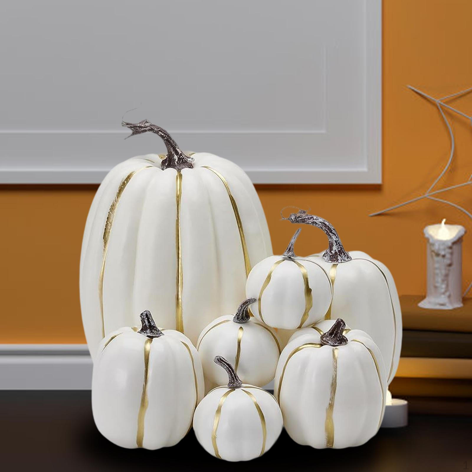 

7 штук искусственных тыкв осенняя декоративная витрина легкая пена ремесло для White