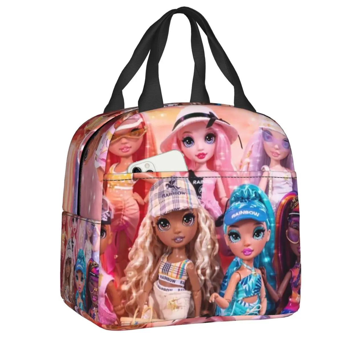 

Rainbow High Сестри Ізольована сумка для обіду для жінок Герметична RH KPOP Холодильник Термо-бокс для бенто Діти Школа Дитяча сумка для обіду 22x20x13CM сірий колір