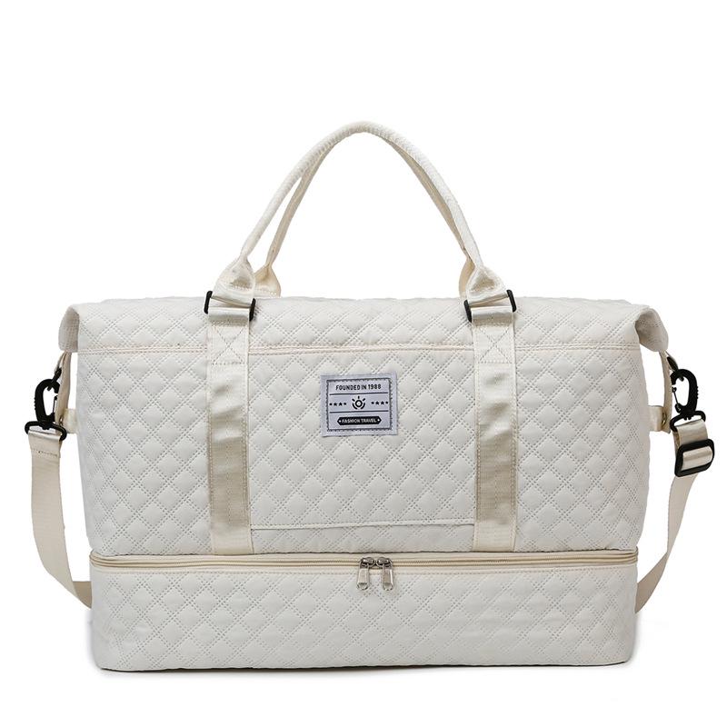 Korean Style Large Capacity Quilted Gym Bag - Yoga, Travel, Crossbody & Mother-Child Handbag