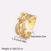 Nidin New Fashion Bandage Shape Rhinestones Double Layer Open Rings Adjustable For Female Male Light Luxury Finger Jewelry Gifts