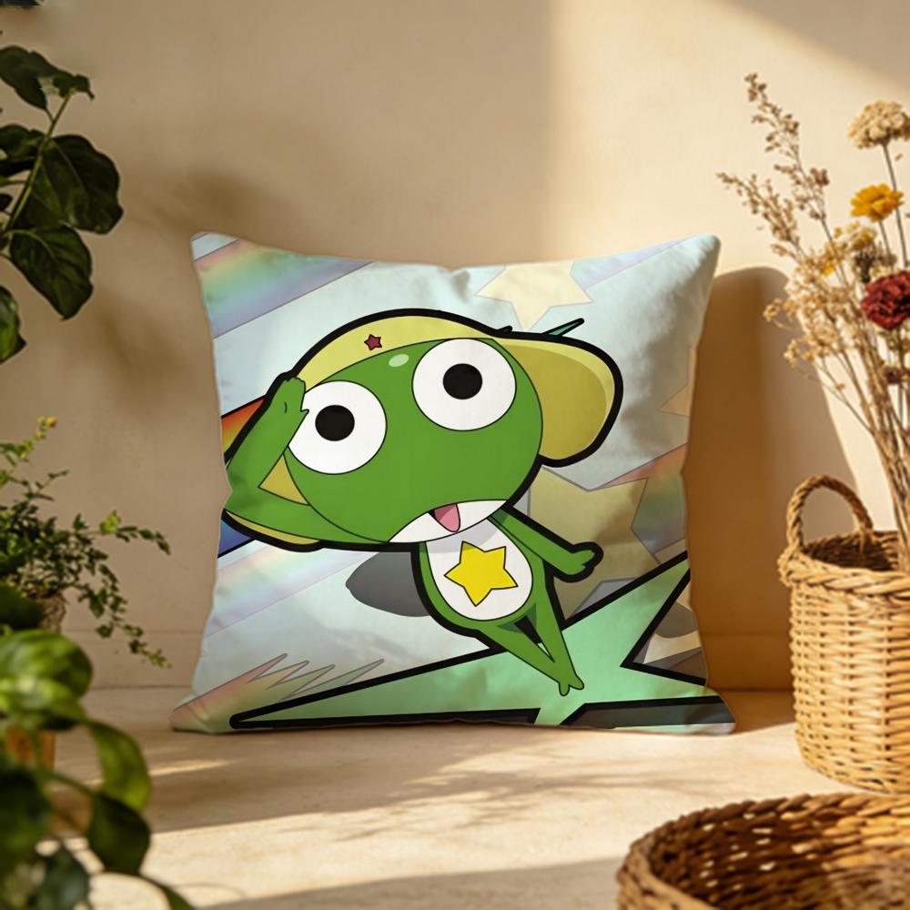 Popular KKeroro Gunsoued Cushion Cover Versatile DoubleSided Pillow Case Fit for Sofa Bed Car Daily Decor