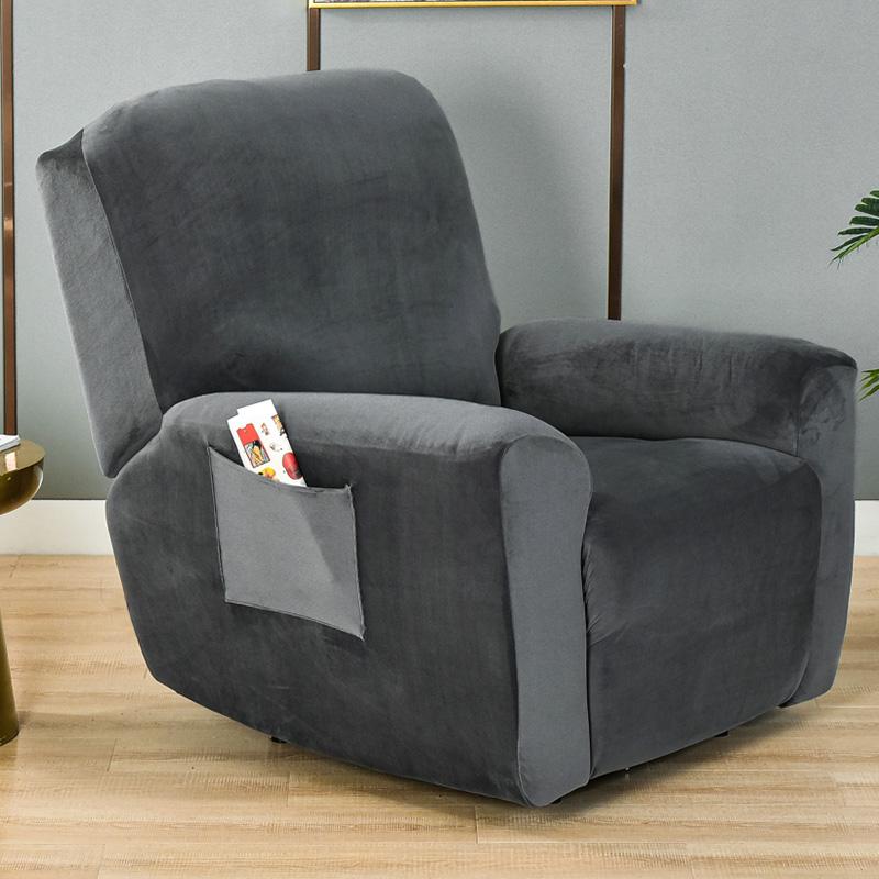 Wing Chair Cover Velvet Plush High Stretch Slipcovers For Wingback Chairs Slipcover Washable Armchair Protector Cover