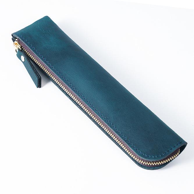 Vintage Leather Artistic Youth Apple Pencil Case - Large Capacity Zipper Storage
