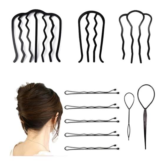 Elegant Updo Comb Set - Secure Hair Styling Tools for French Twists, Bun, and Various Hairstyles - Durable Alloy, Smooth Finish, Lightweight &
