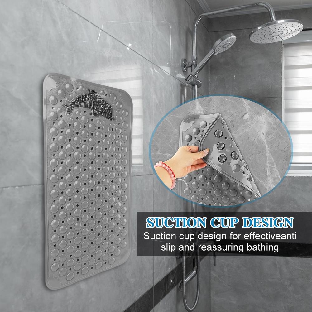 Bath Mat Easy Clean PVC Non Slip Soft Suction Cup Home Foot Massage For Tub