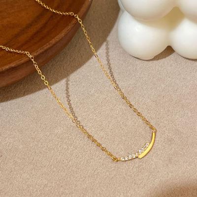 S925 Sterling Silver Smile Necklace: Elegant, Versatile, Simple Design for Women