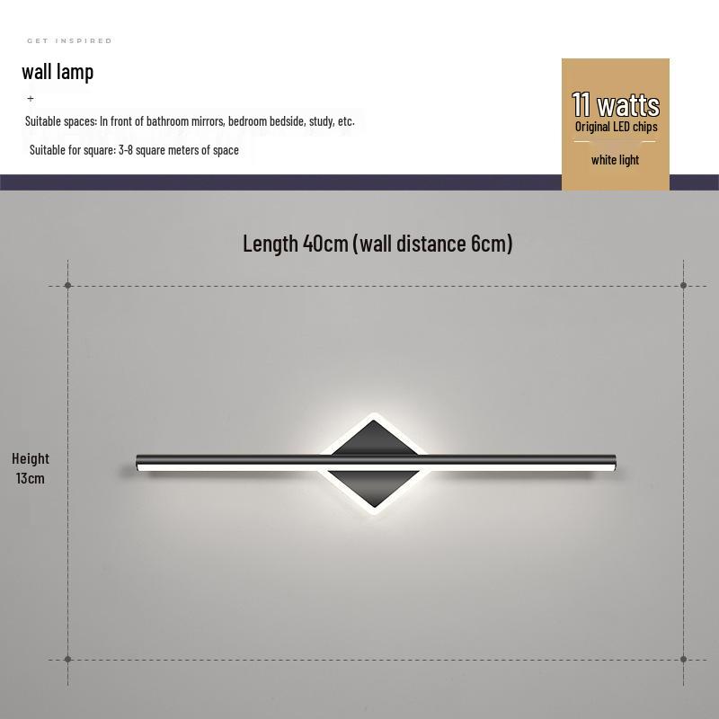 Modern Minimalist Vanity Light for Bathroom Mirror or Dressing Table