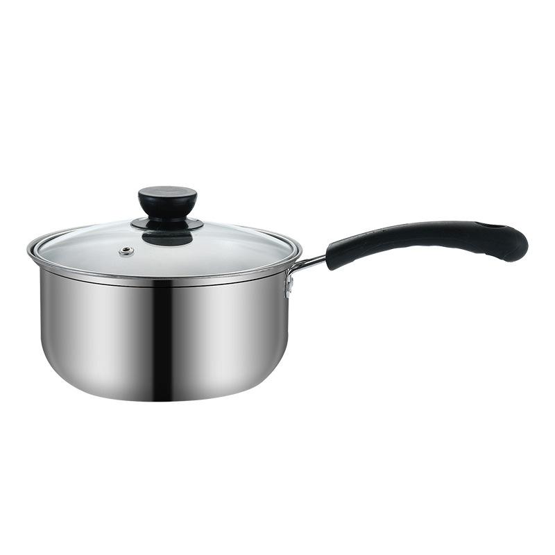 2026 Stainless Steel Milk Pot Non Stick Baby Food Cooker Double Handle Soup Pot For Induction Cooker